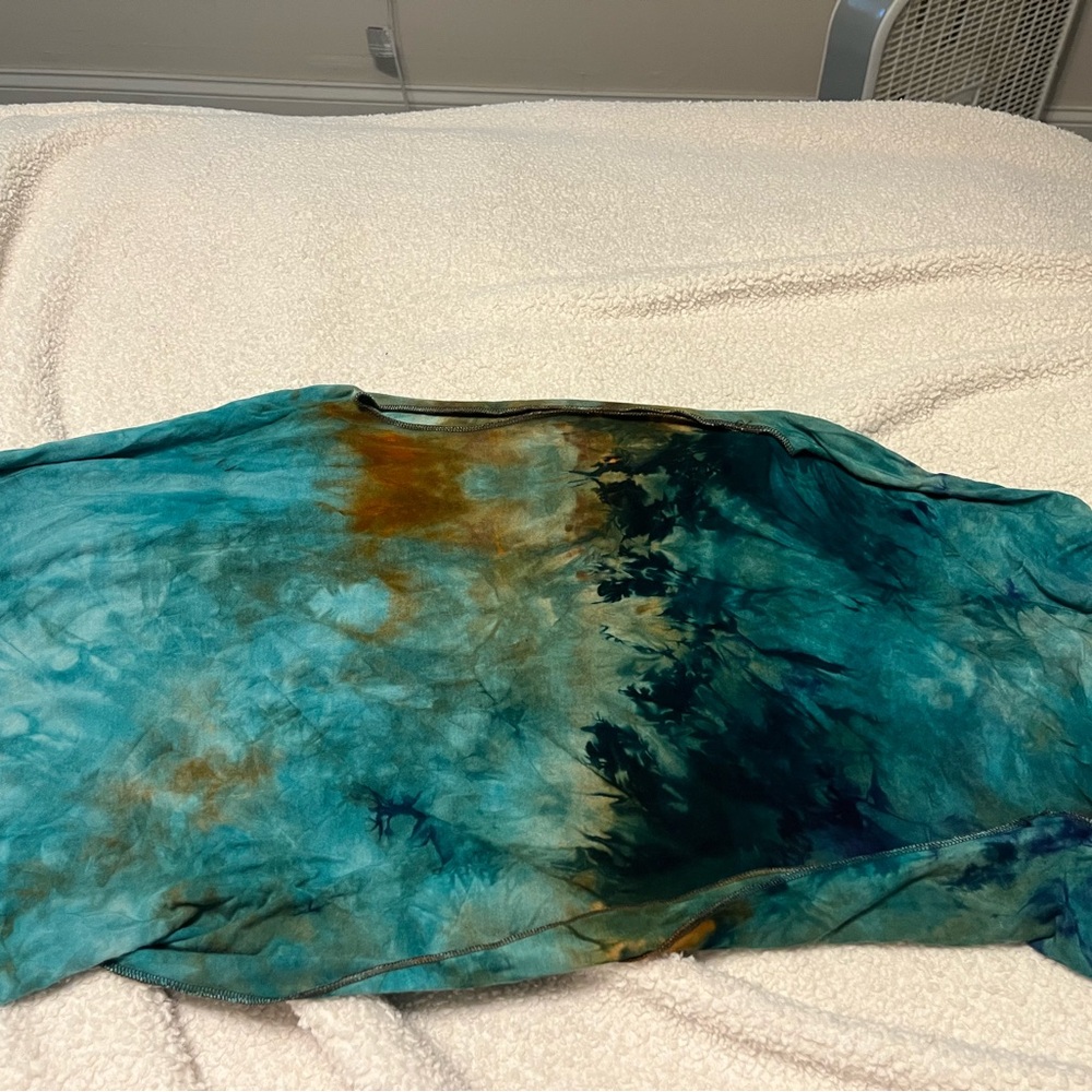 Tie-Dye Scarf in Blue and Orange